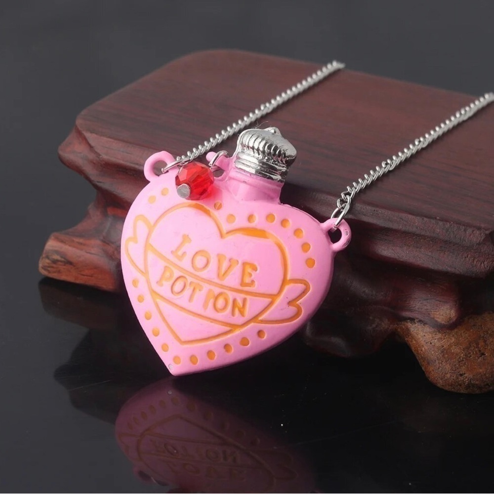 $28 or 3 For $35 Love Potion Pink Heart Bohemian Statement Pendant Necklace